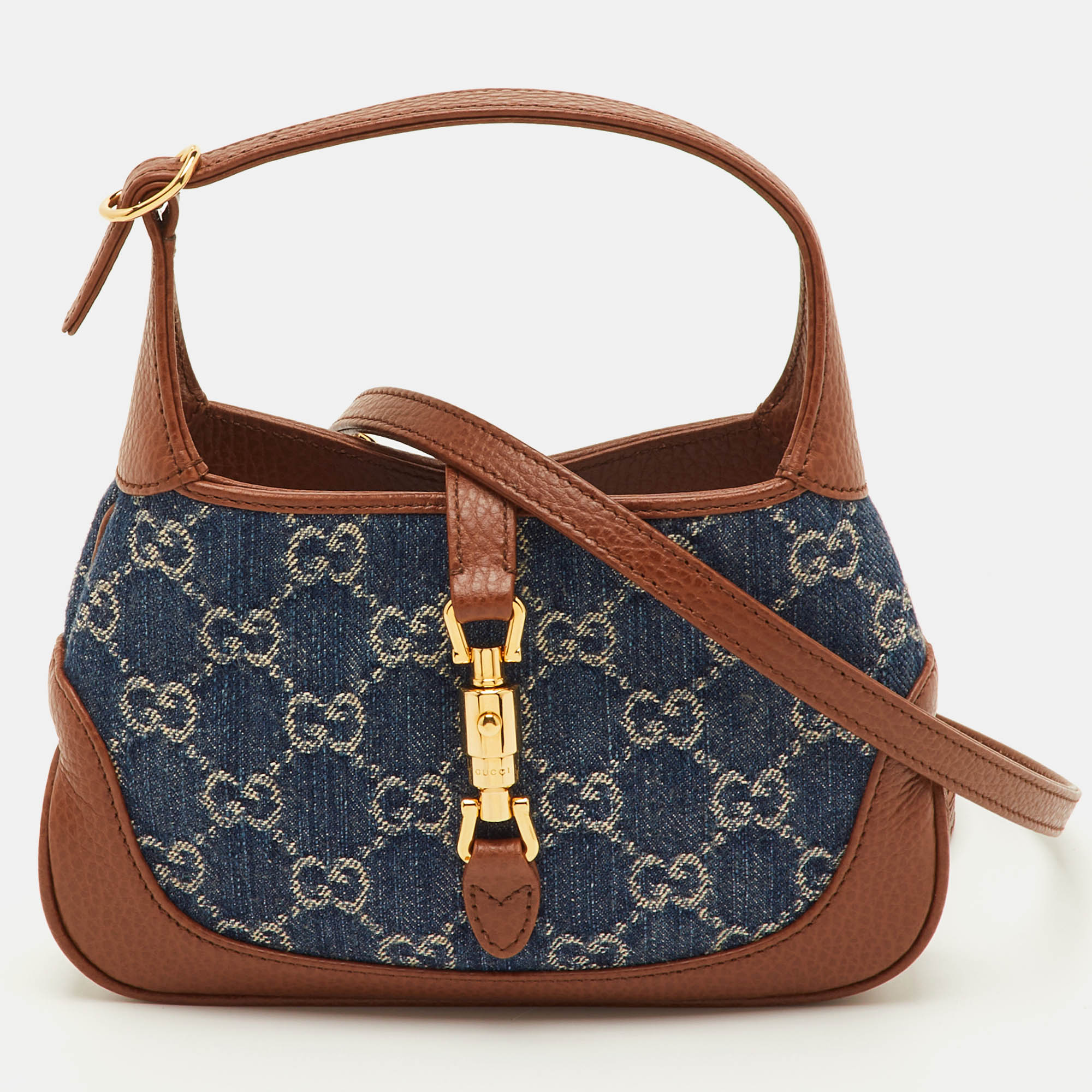 

Gucci Jackie 1961 Mini Blue/Brown GG Denim and Leather Shoulder Bag