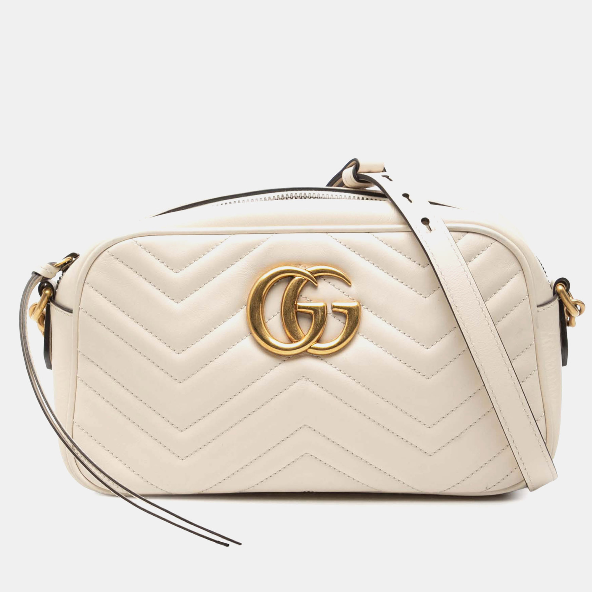 

Gucci White Small GG Marmont Matelasse Leather Crossbody