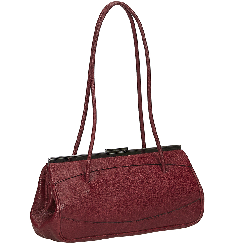 

Gucci Bordeaux Leather Satchel Bag, Burgundy