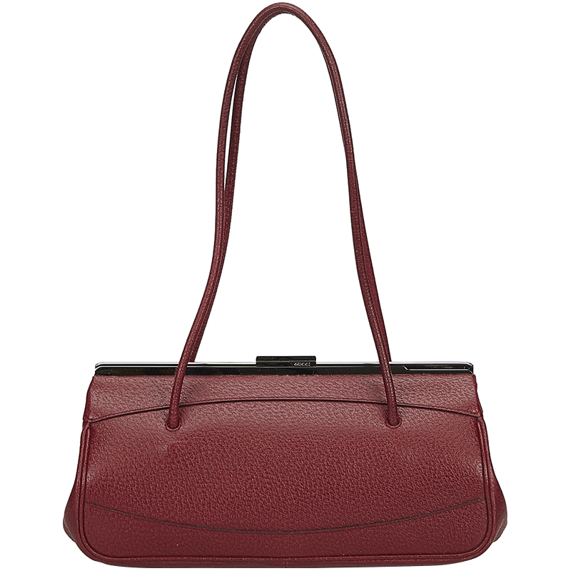 Gucci Bordeaux Leather Satchel Bag