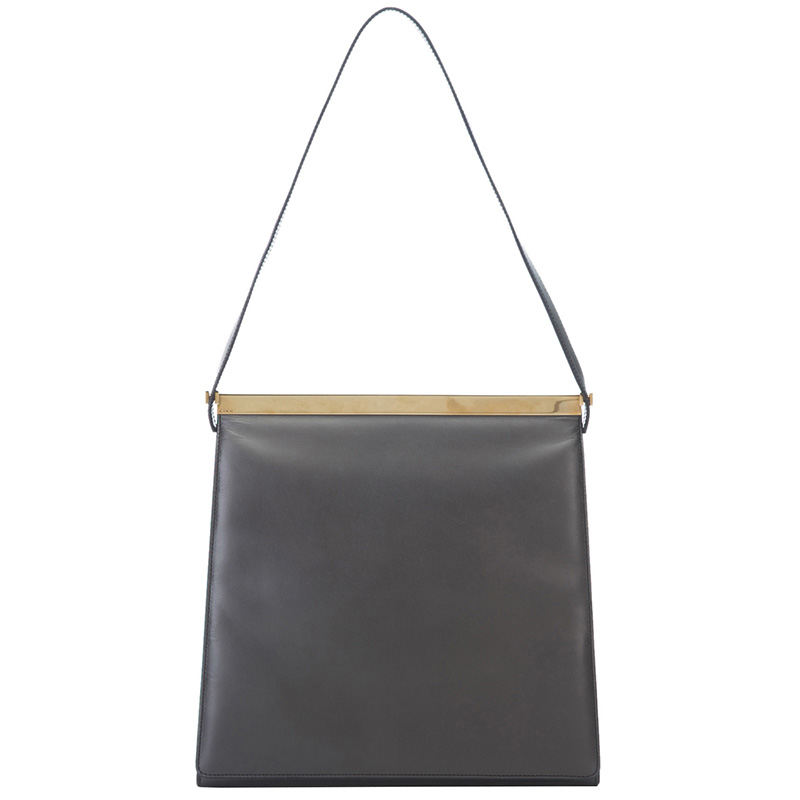 مملوكة مسبقًا حقيبة كتف غوتشي جلدد رصاصي ناعم