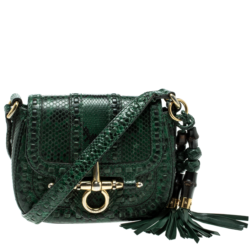 green snakeskin gucci bag