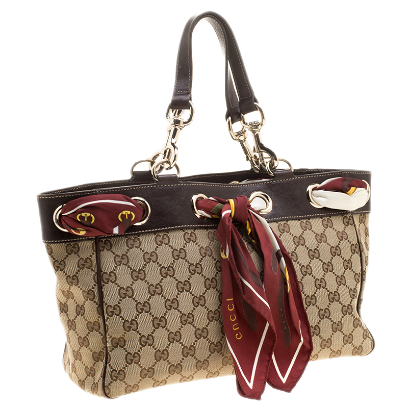 gucci tote with scarf