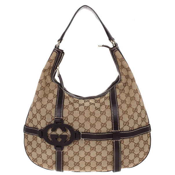 مملوكة مسبقًا Gucci Beige GG Canvas Royal Hobo