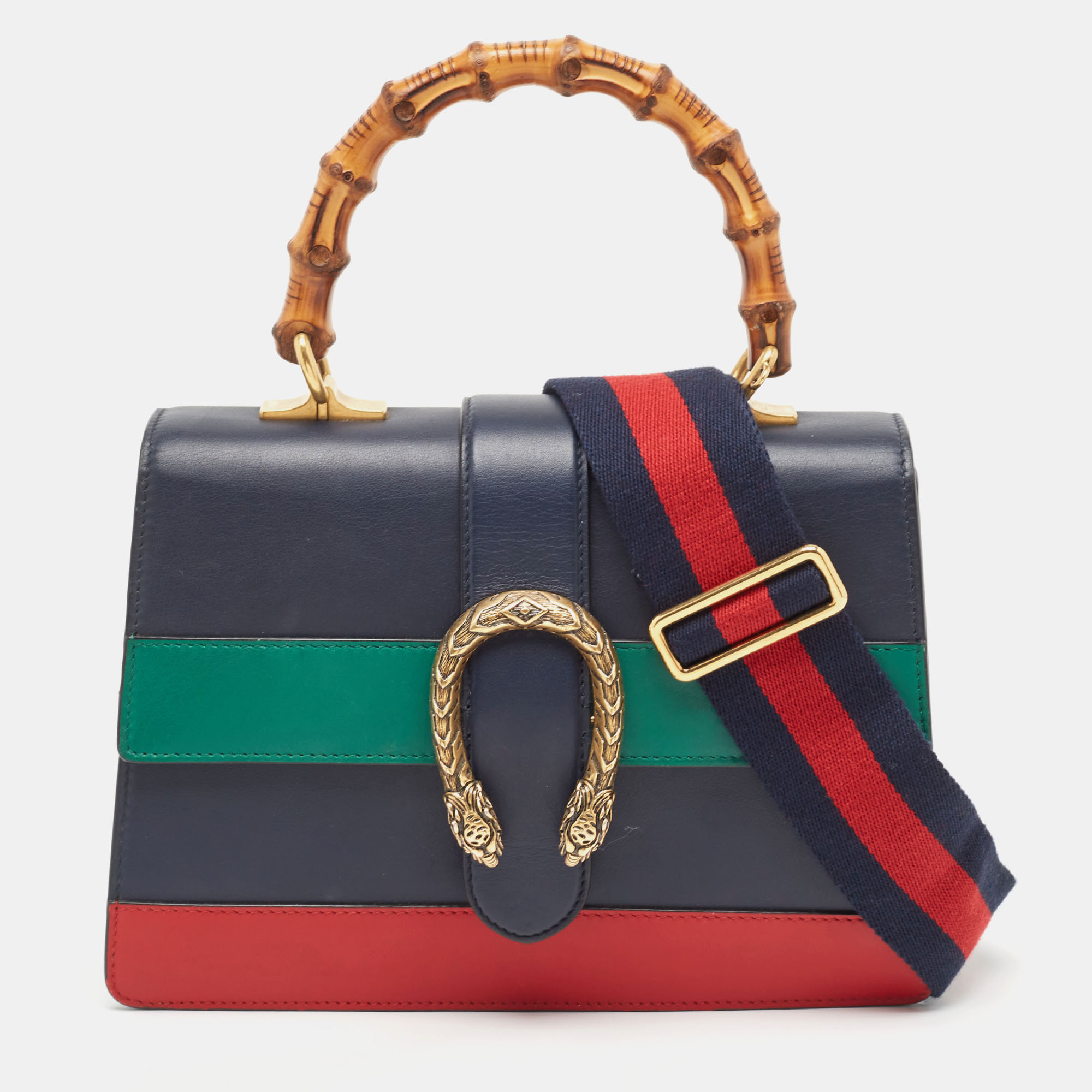 

Gucci Tricolor Leather  Dionysus Bamboo Top Handle Bag, Multicolor