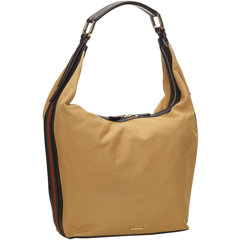 

Gucci Brown Web Canvas Shoulder Bag