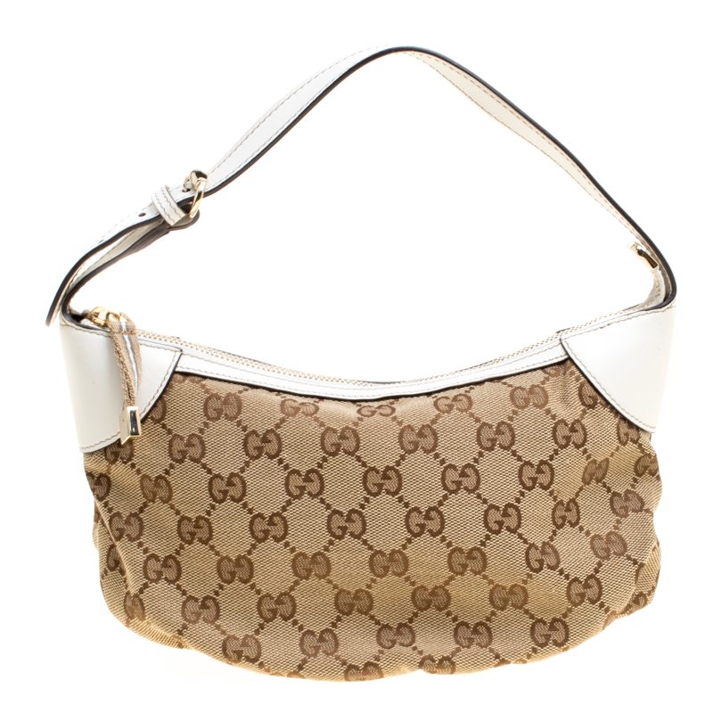 مملوكة مسبقًا Gucci Beige/Off White GG Canvas and Leather Accessories Pochette bag