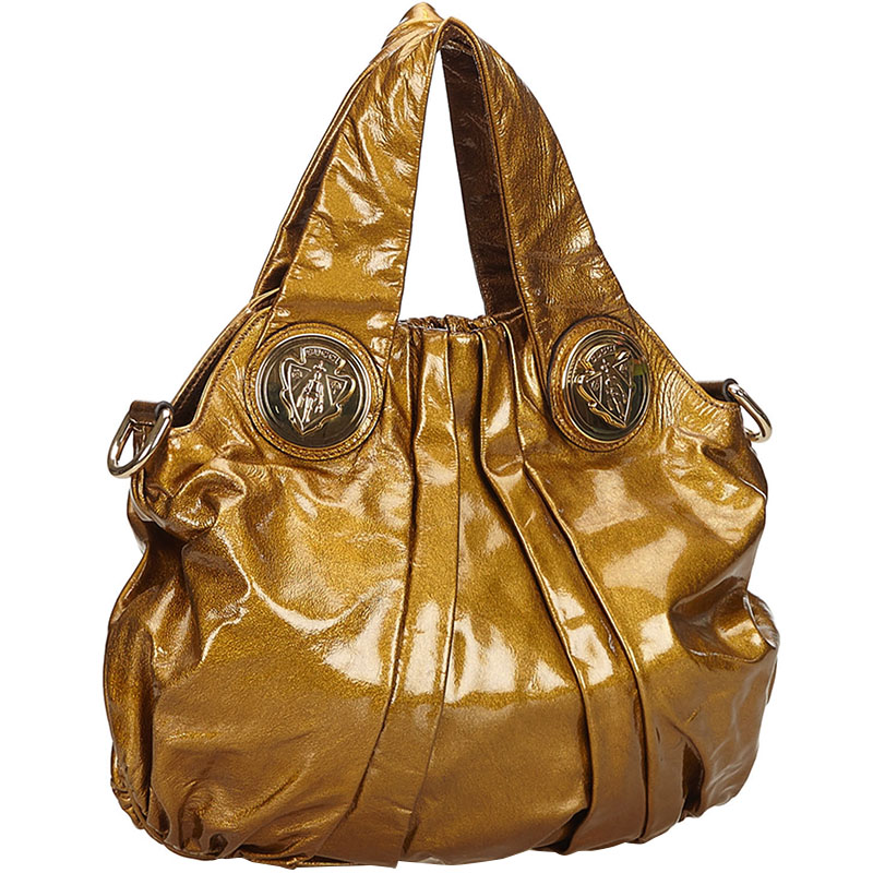 

Gucci Gold Patent Leather Small Hysteria Bag