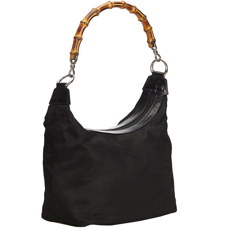 

Gucci Black Nylon Bamboo Shoulder Bag