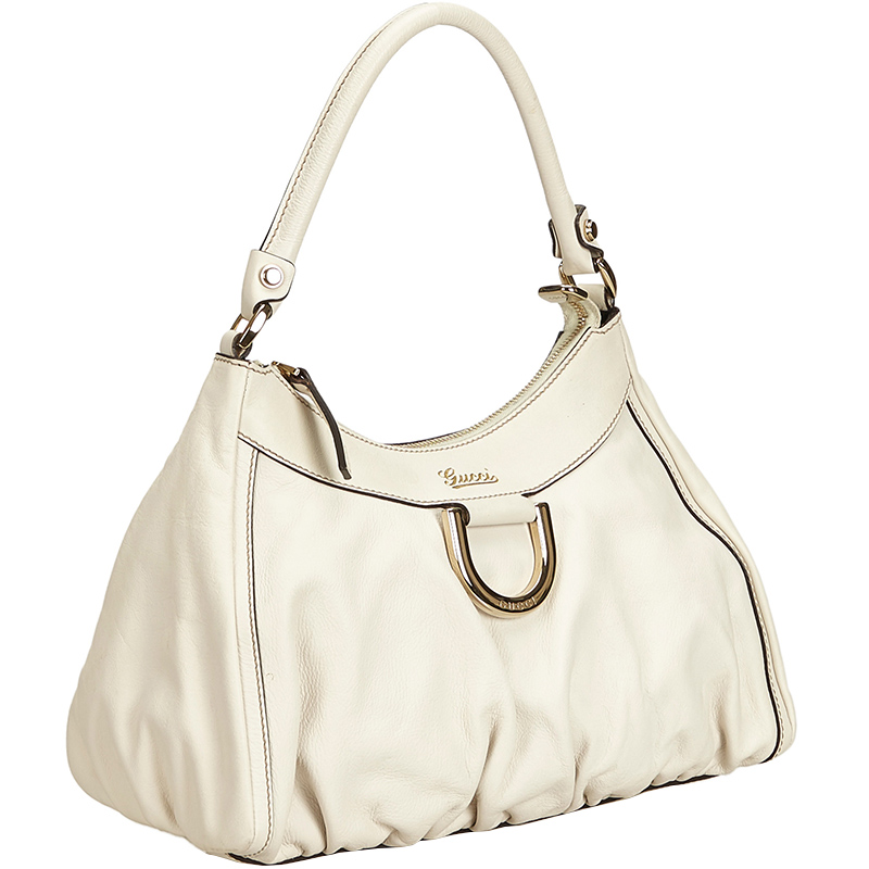 

Gucci White Guccissima Leather D-Ring Shoulder Bag