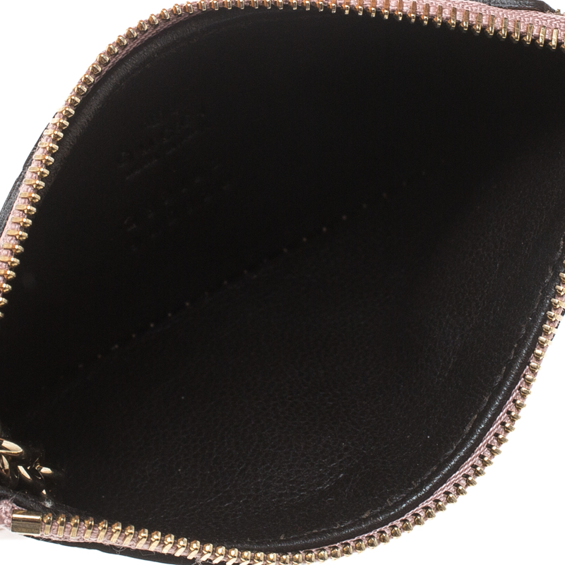 

Gucci Metallic Pink Micro Guccissima Patent Leather Key Case Purse