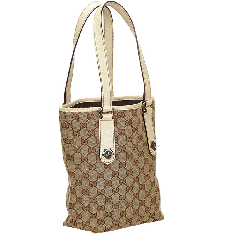 

Gucci Beige/White GG Canvas Tote