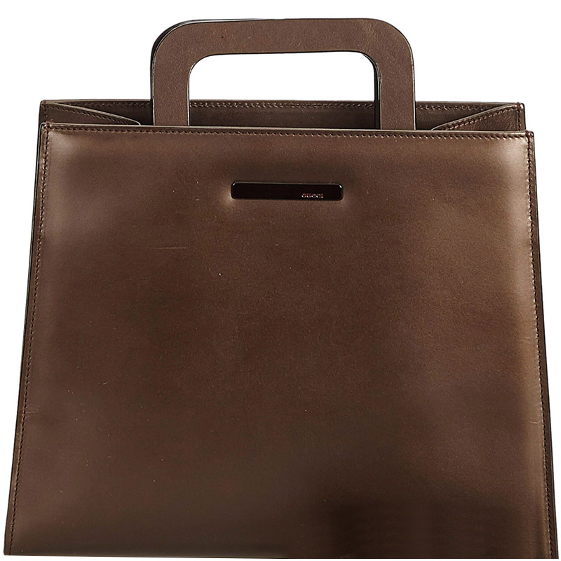 مملوكة مسبقًا حقيبة كتف غوتشي جلد بني داكن 