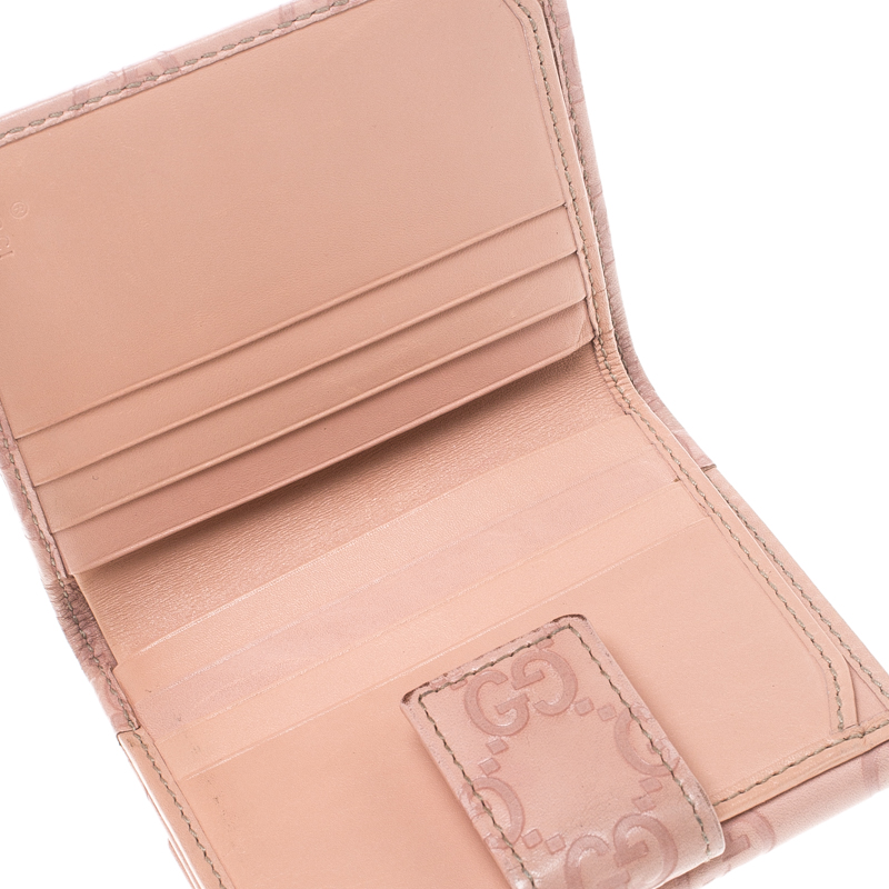 

Gucci Blush Pink Guccissima Leather Mini Flap French Wallet