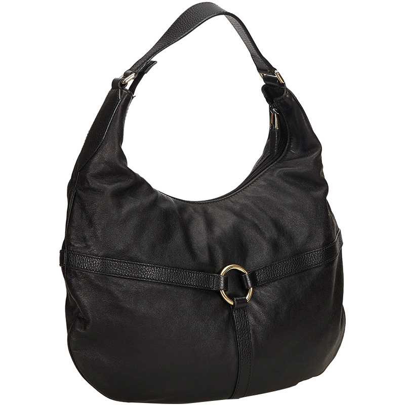 

Gucci Black Leather Reins Hobo