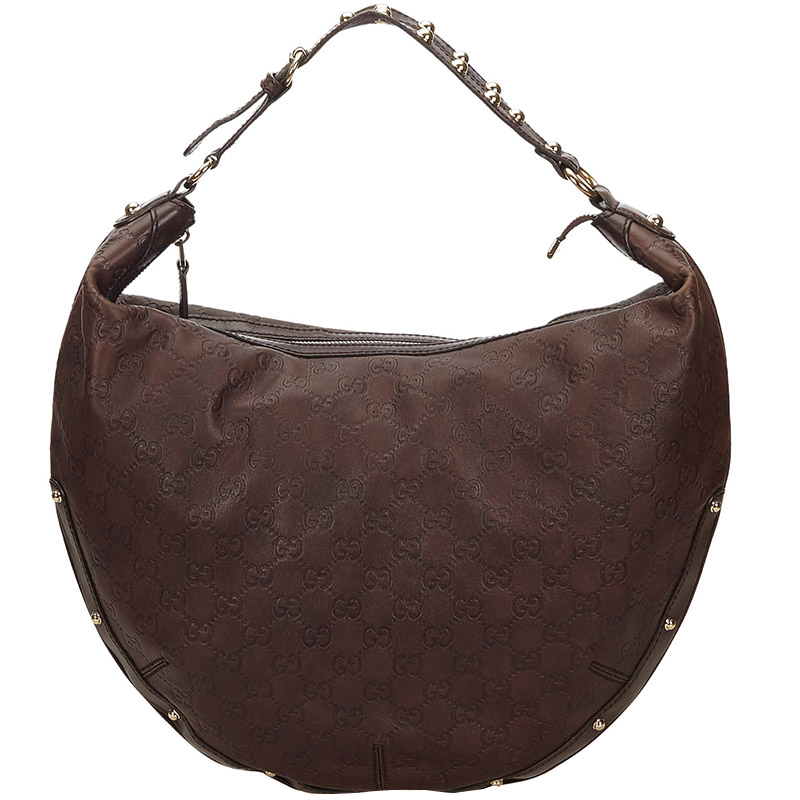 Gucci Dark Brown Guccissima Leather Hobo