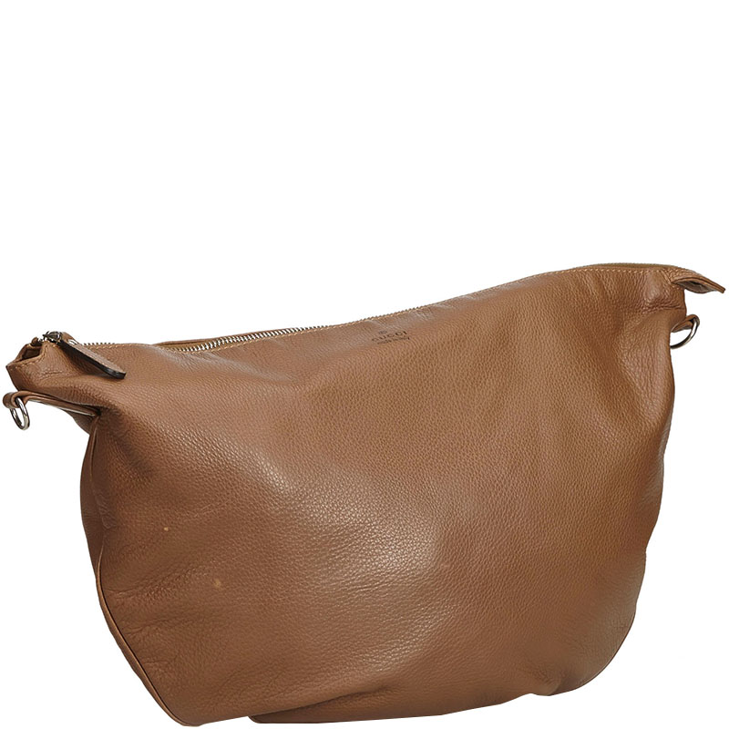 

Gucci Dark Brown Leather Half Moon Hobo Bag