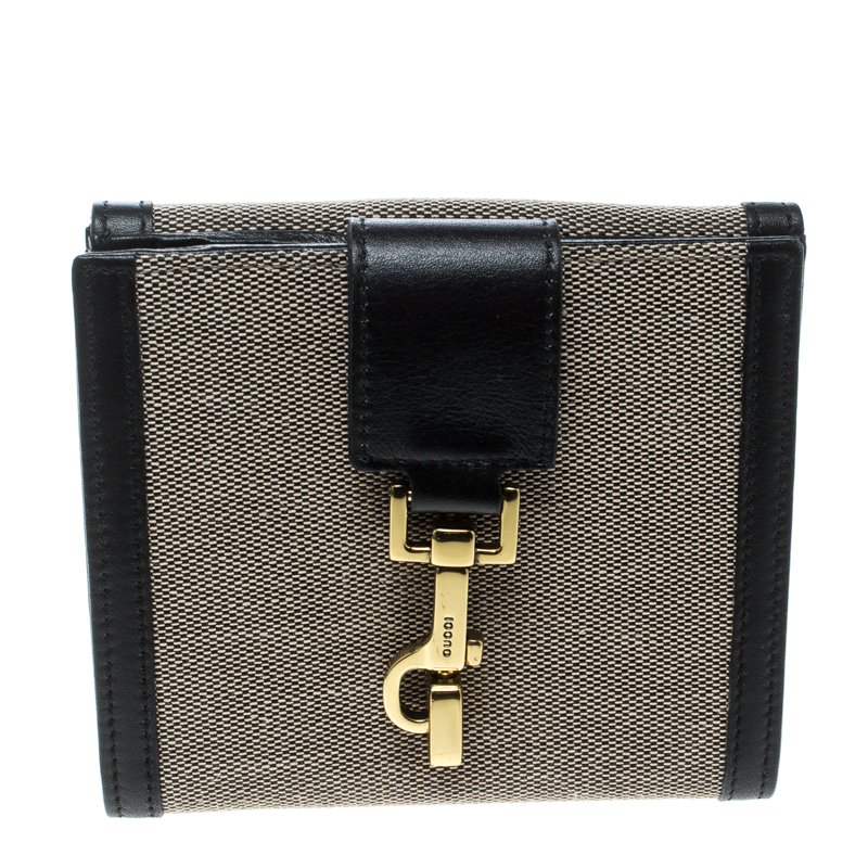 Pre Owned محفظة غوتشي فرنش كانفاس بيج/إيبوني