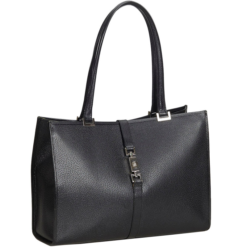

Gucci Black Leather Jackie Tote Bag