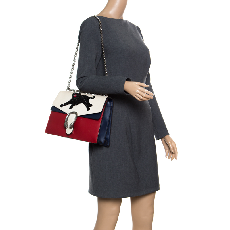 

Gucci Multicolor Leather Medium Panthere Embellished Dionysus Shoulder Bag
