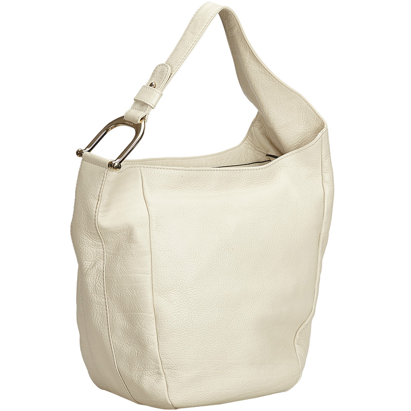 

Gucci White Leather Greenwich Hobo Bag