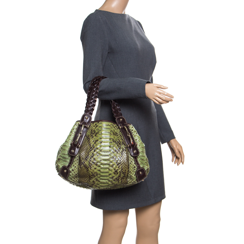 

Gucci Green Python Small Pelham Shoulder Bag