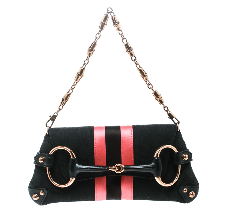 Gucci Black/Pink GG Canvas and Satin Small Limited Edition Tom Ford ...