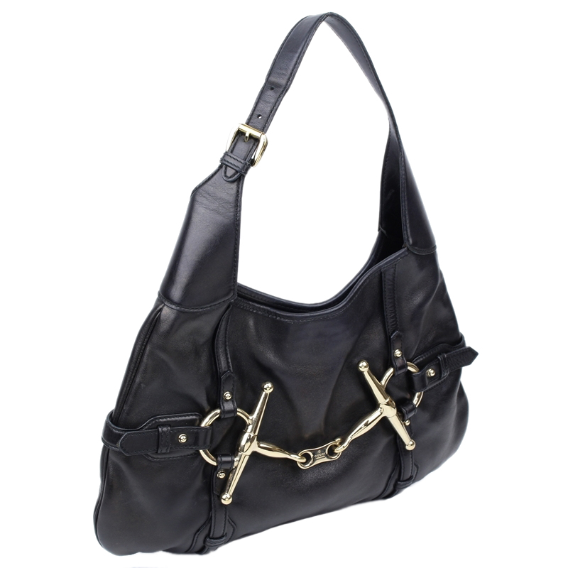 

Gucci Black Leather 85th Anniversary Bridal Bit Hobo