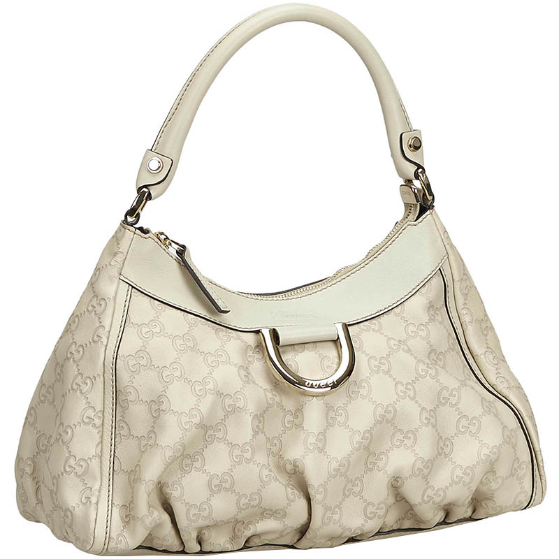 

Gucci White Leather Guccissima Leather Abbey D-Ring Shoulder Bag