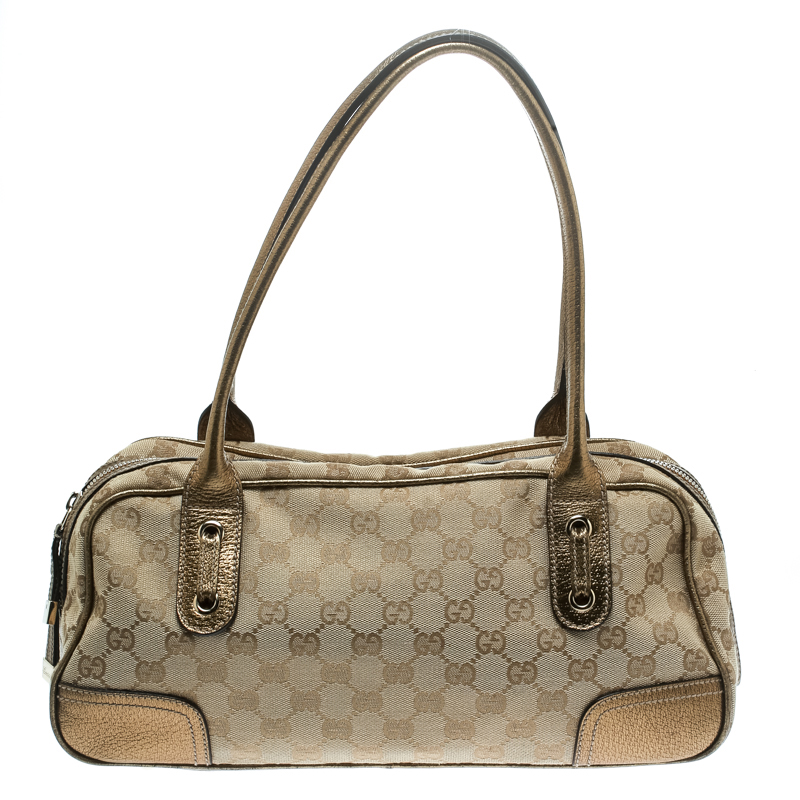 gucci canvas boston bag