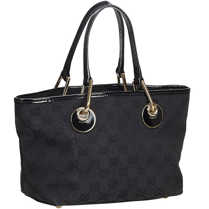 

Gucci Black GG Canvas and Leather Tote
