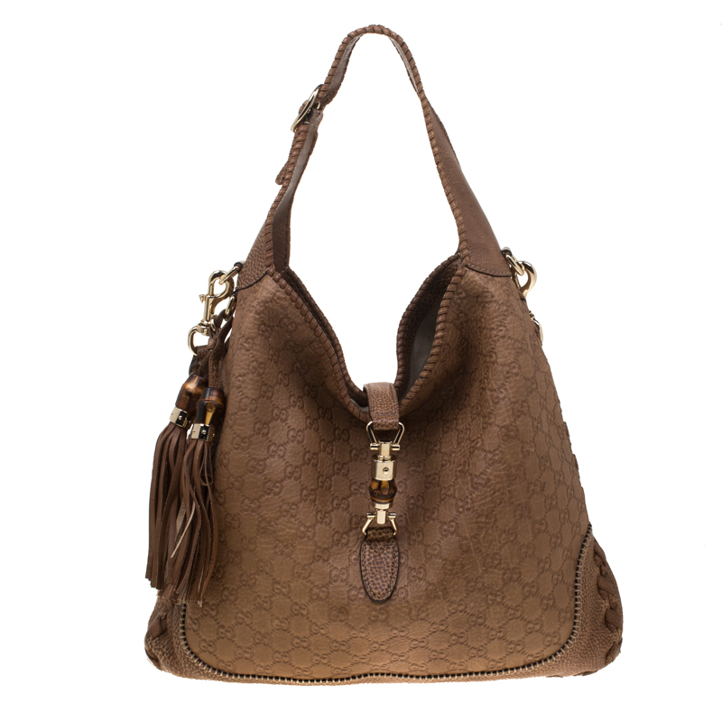 Gucci Brown Guccissima Leather Large New Jackie Shoulder Bag Gucci ...