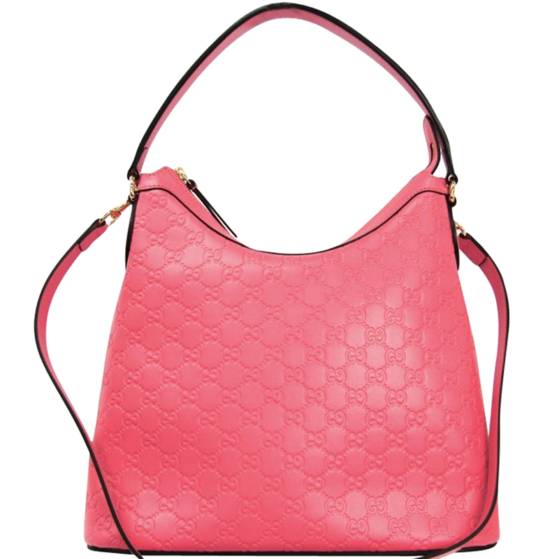 Gucci Pink Guccissima Leather Hobo