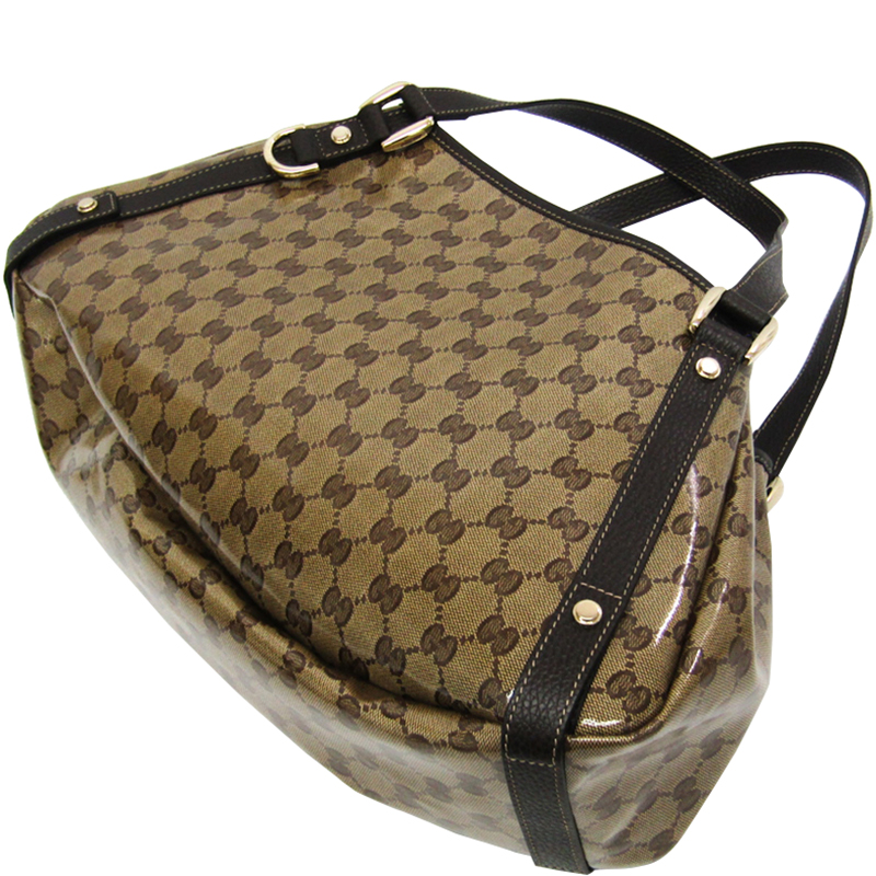 

Gucci Beige/Brown GG Crystal Coated Canvas Medium Abbey Tote