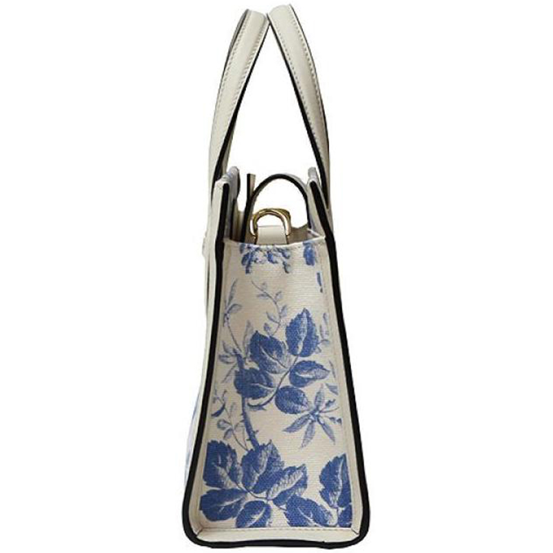 

Gucci Blue/White Floral Print Canvas and Leather Bow Tote