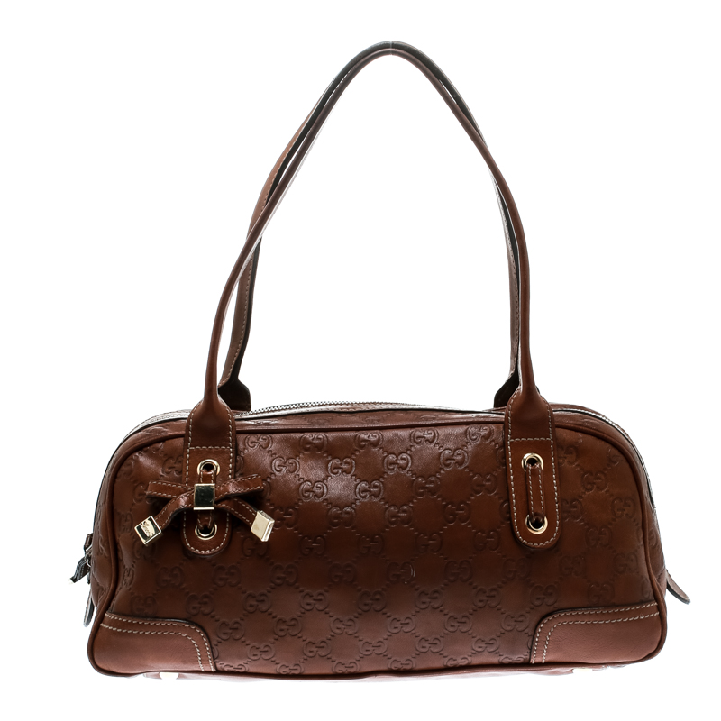 مملوكة مسبقًا حقيبة غوتشي برينسي بوسطن جلد وكانفاس GG بيج