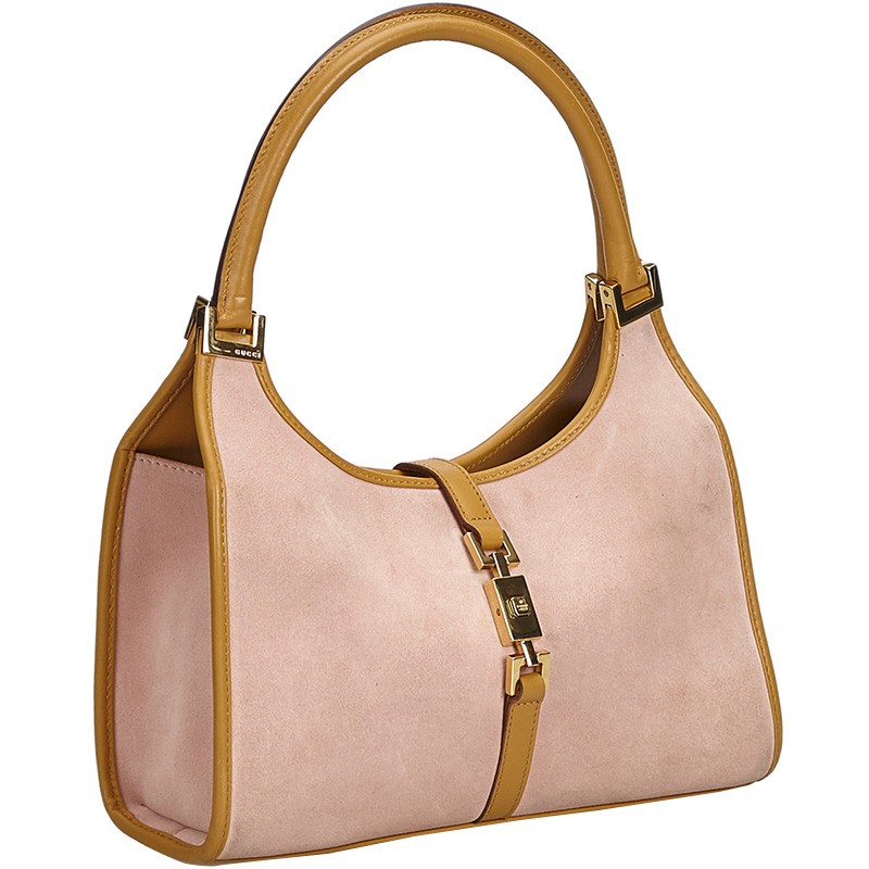 

Gucci Pink Suede and Leather Jackie Shoulder Bag