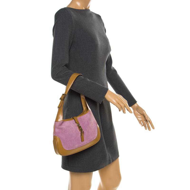 

Gucci Brown/Purple Suede and Leather Jackie Shoulder Bag