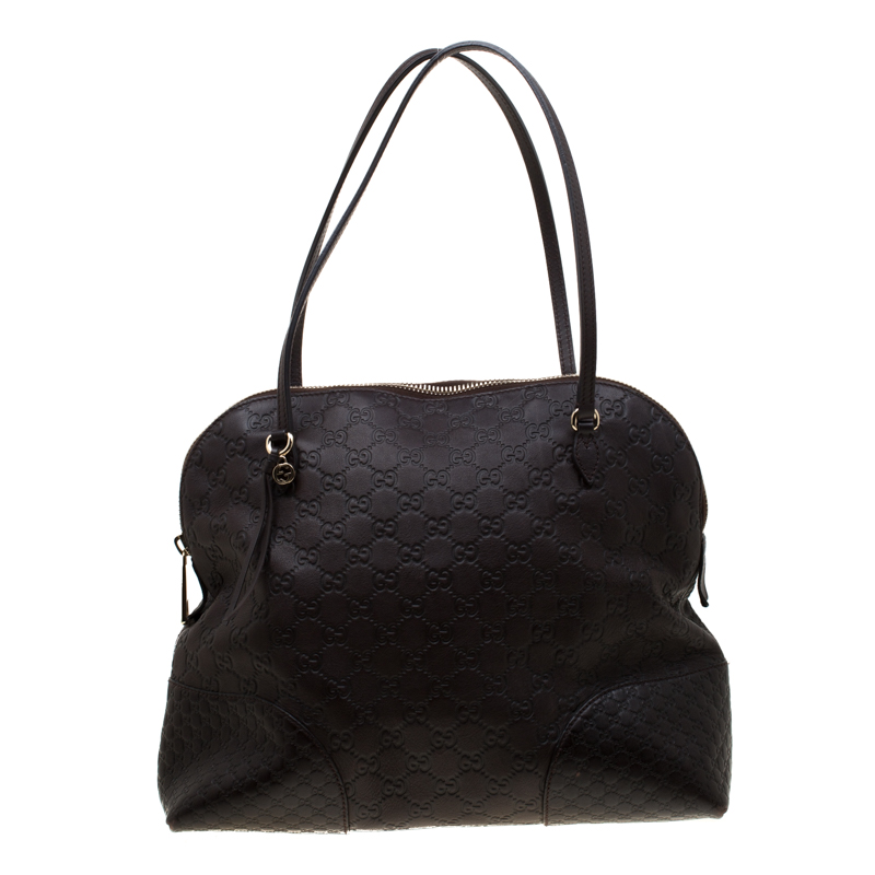 مملوكة مسبقًا Gucci Brown Guccissima Leather Bree Dome Satchel