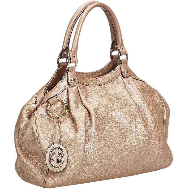 

Gucci Gold Leather Sukey Hobo Bag