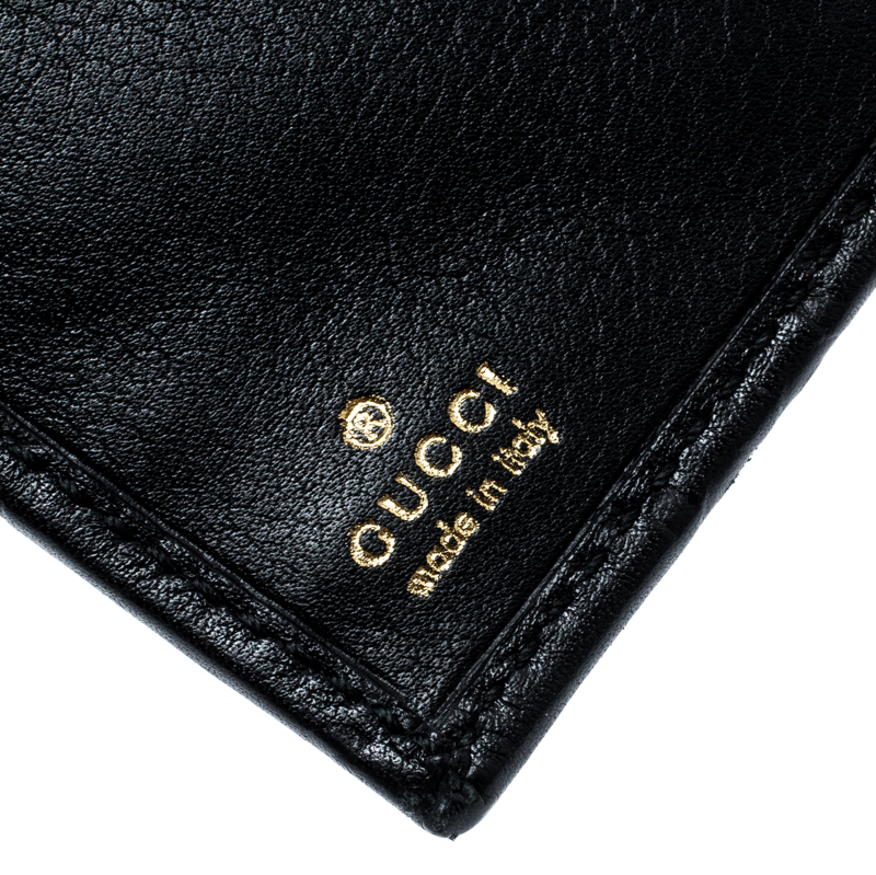 Gucci Black Guccissima Passport Holder –