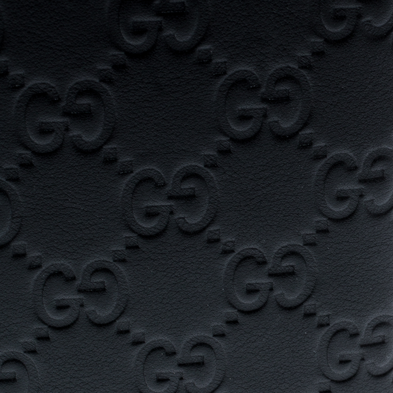 Gucci Black ssima Leather Passport Case Document Holder ref.853000