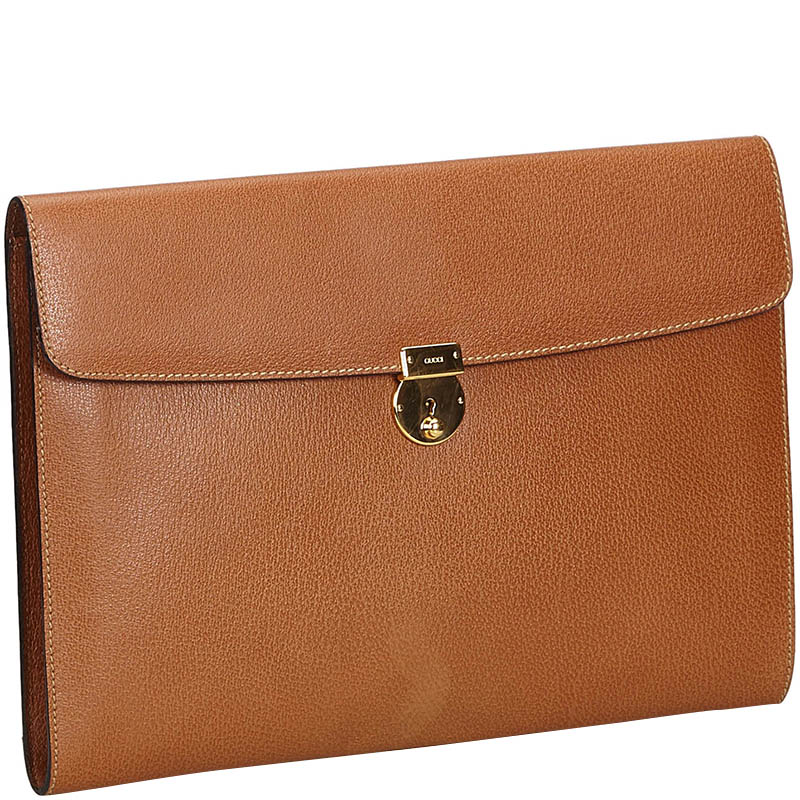 

Gucci Brown Leather Clutch Bag