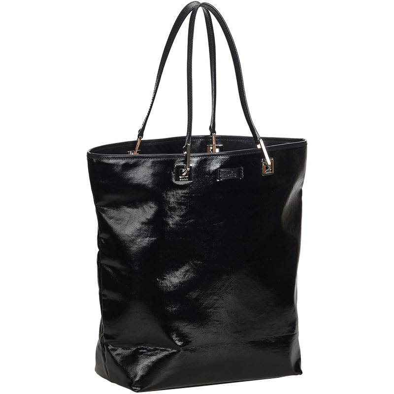 

Gucci Black Coated Canvas Tote Bag
