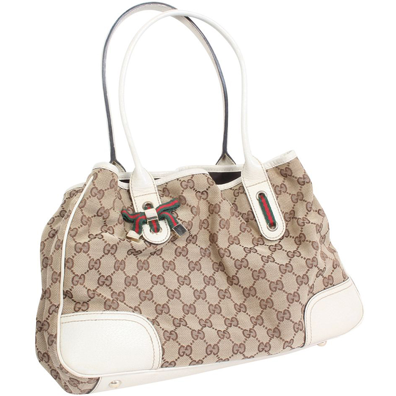 

Gucci Beige Monogram Canvas Tote Bag