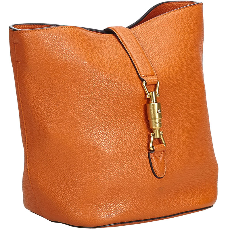 

Gucci Tan Leather New Jackie Bucket Bag, Orange