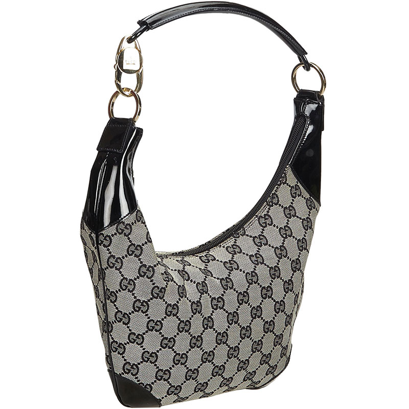 

Gucci Gray GG Jacquard Canvas Hobo Bag, Grey