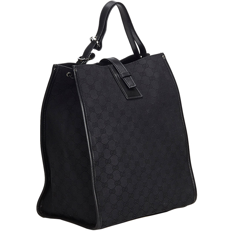 

Gucci Black GG Canvas Tote Bag