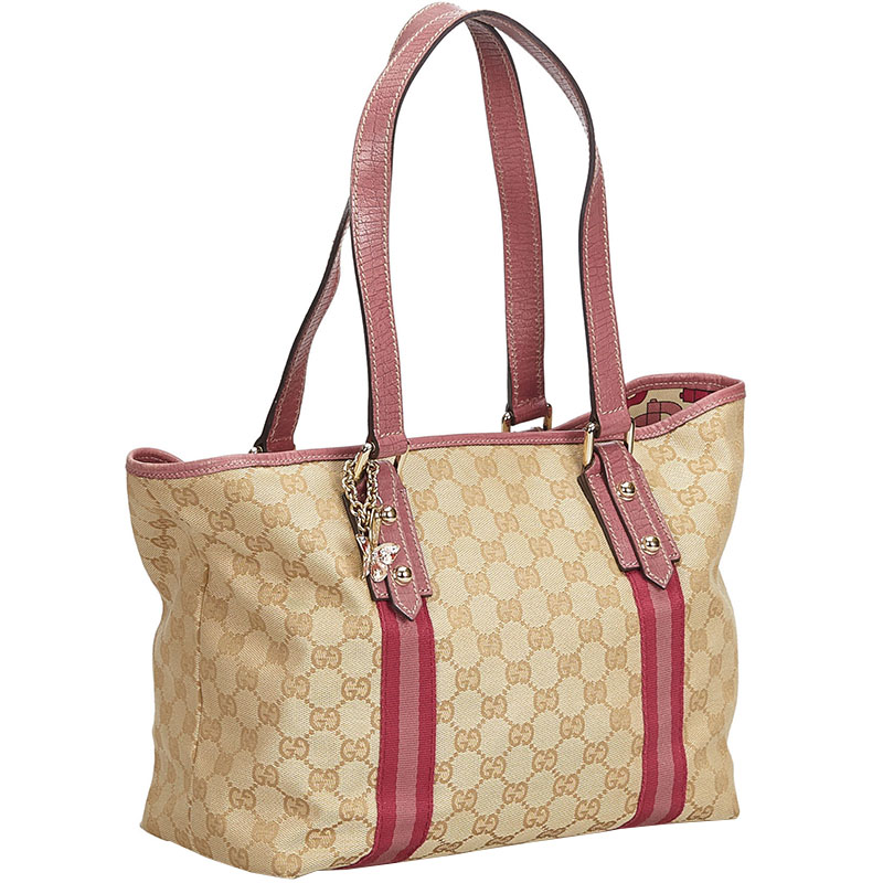 

GG Brown Jacquard Jolicoeur Tote Bag, Beige