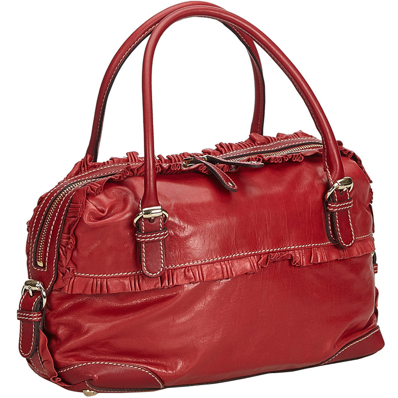 

Gucci Red Leather Small Sabrina Top Handle Bag